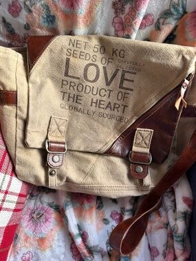 Boho Canvas Crossbody Bag Lg